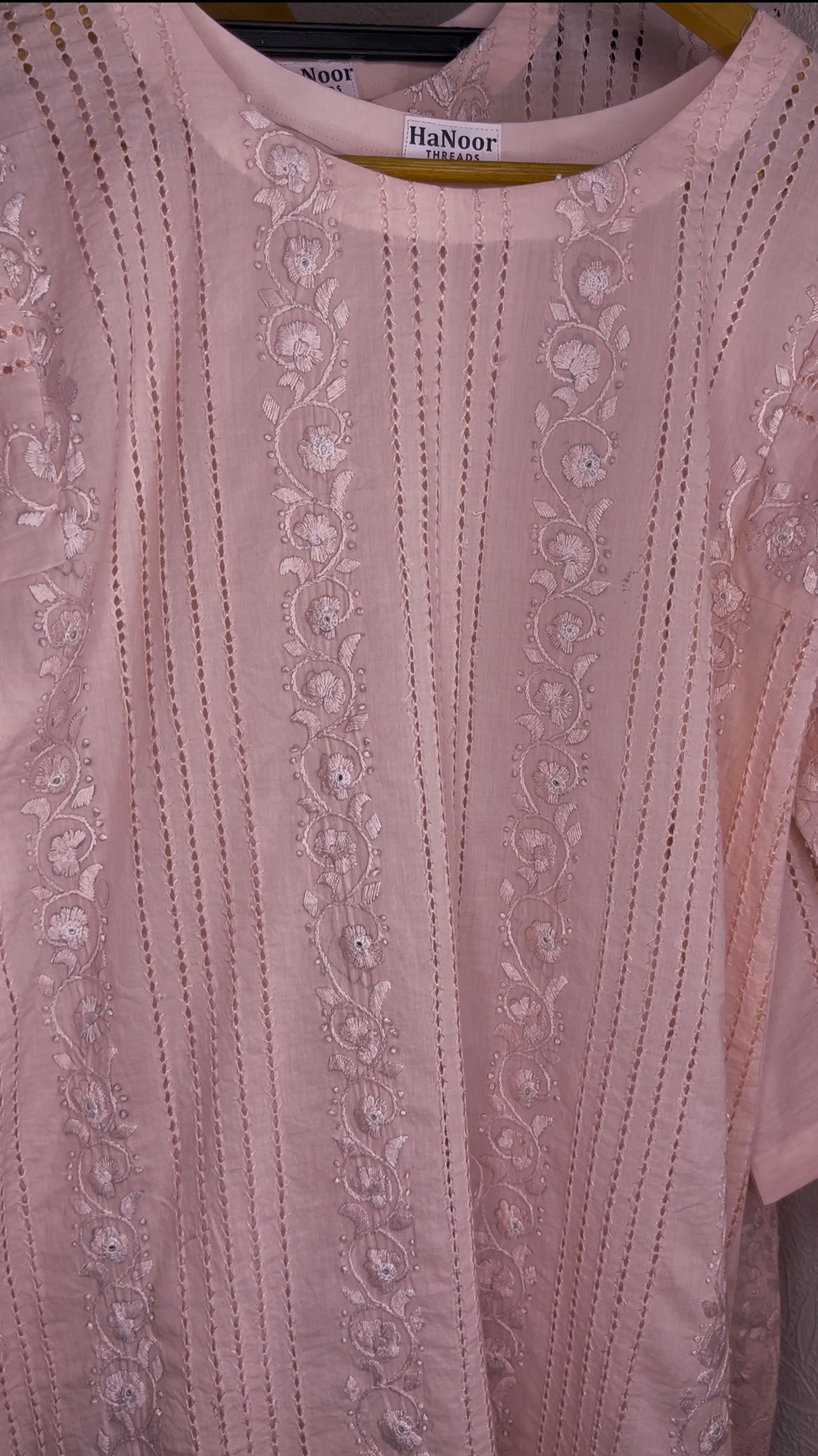 Pink - Tarkashi Hand Embroidered Kurta