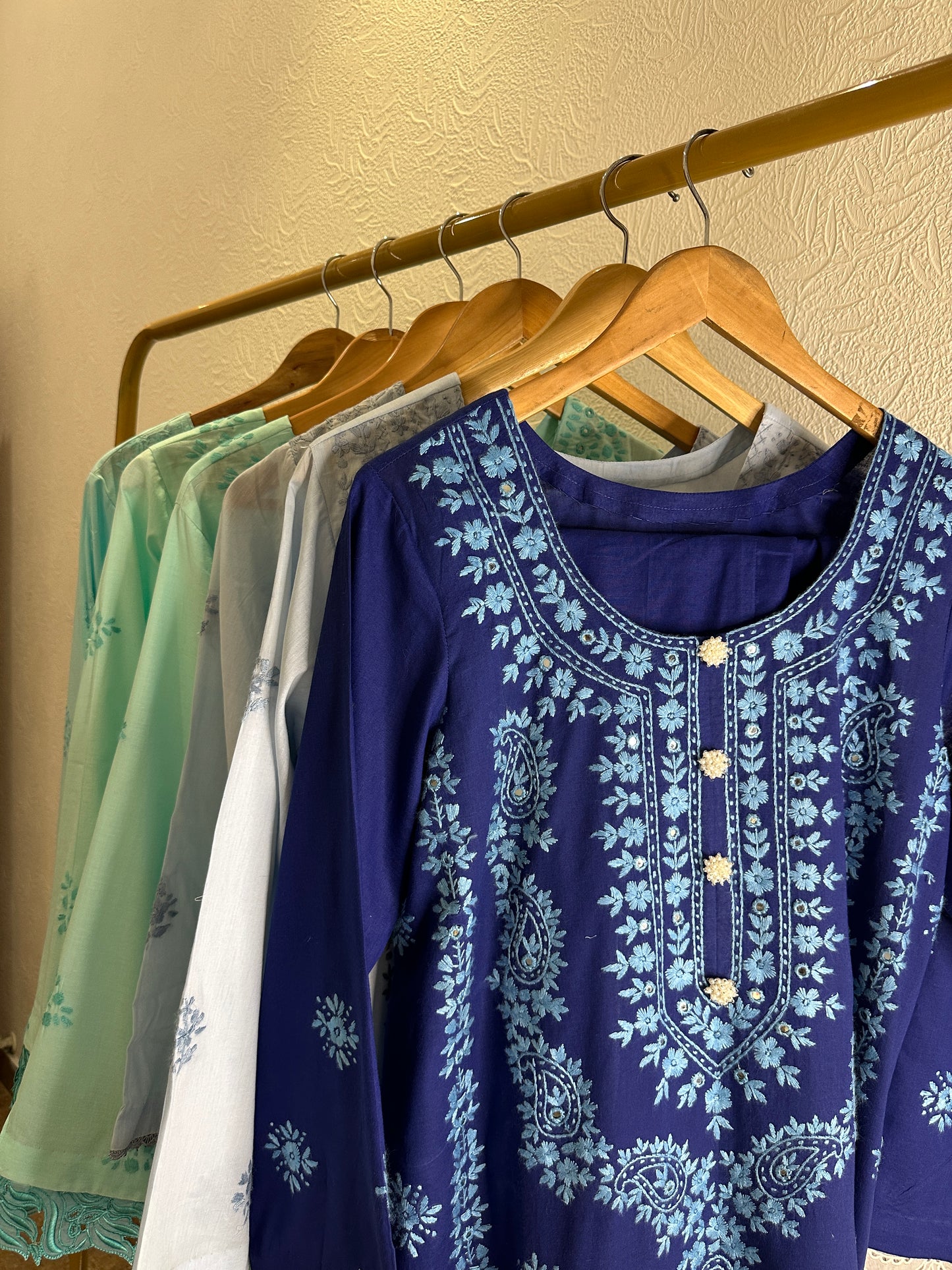 Blue Haze Hand Embroidered Chikankari- 3 Piece Suit