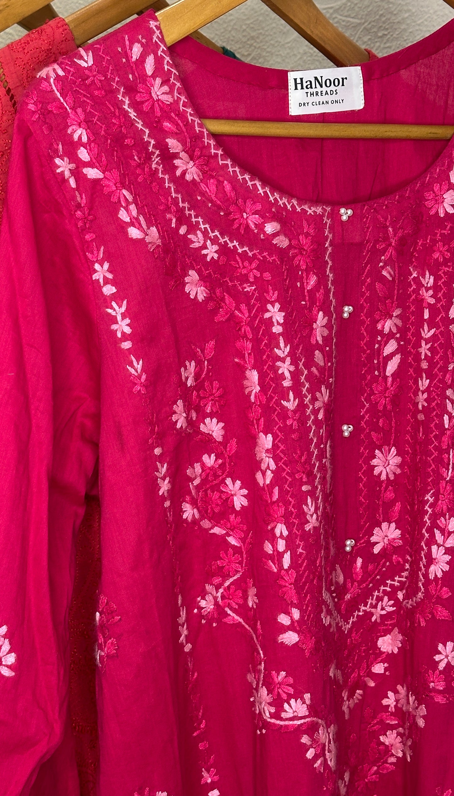 Rosé Dust - Hand Embroidered ChikanKari Kurta with Farshi Shalwar