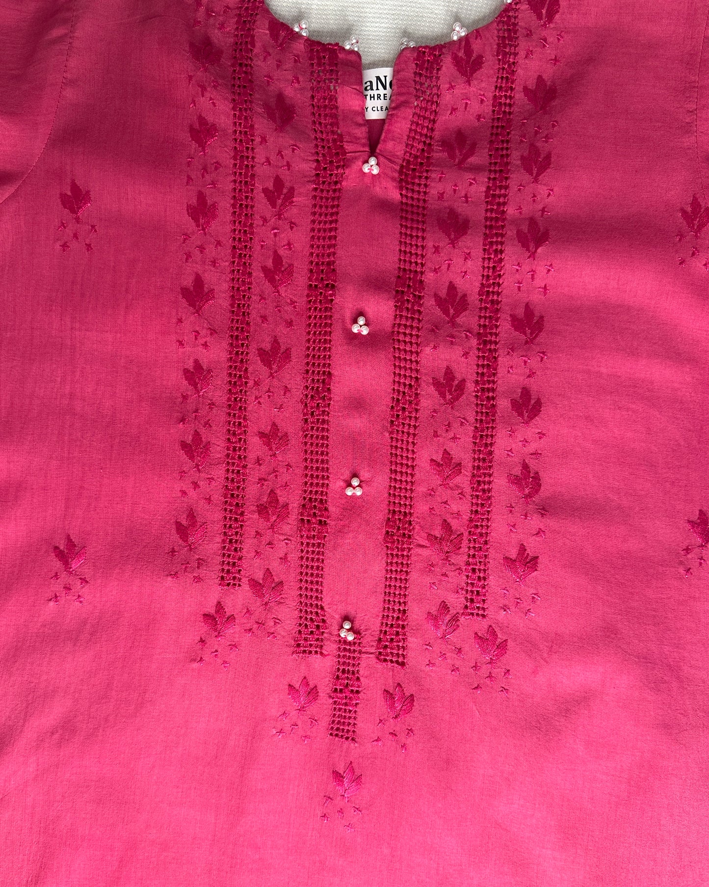 Fuchsia - Light Tarkashi Hand Embroidered Kurta