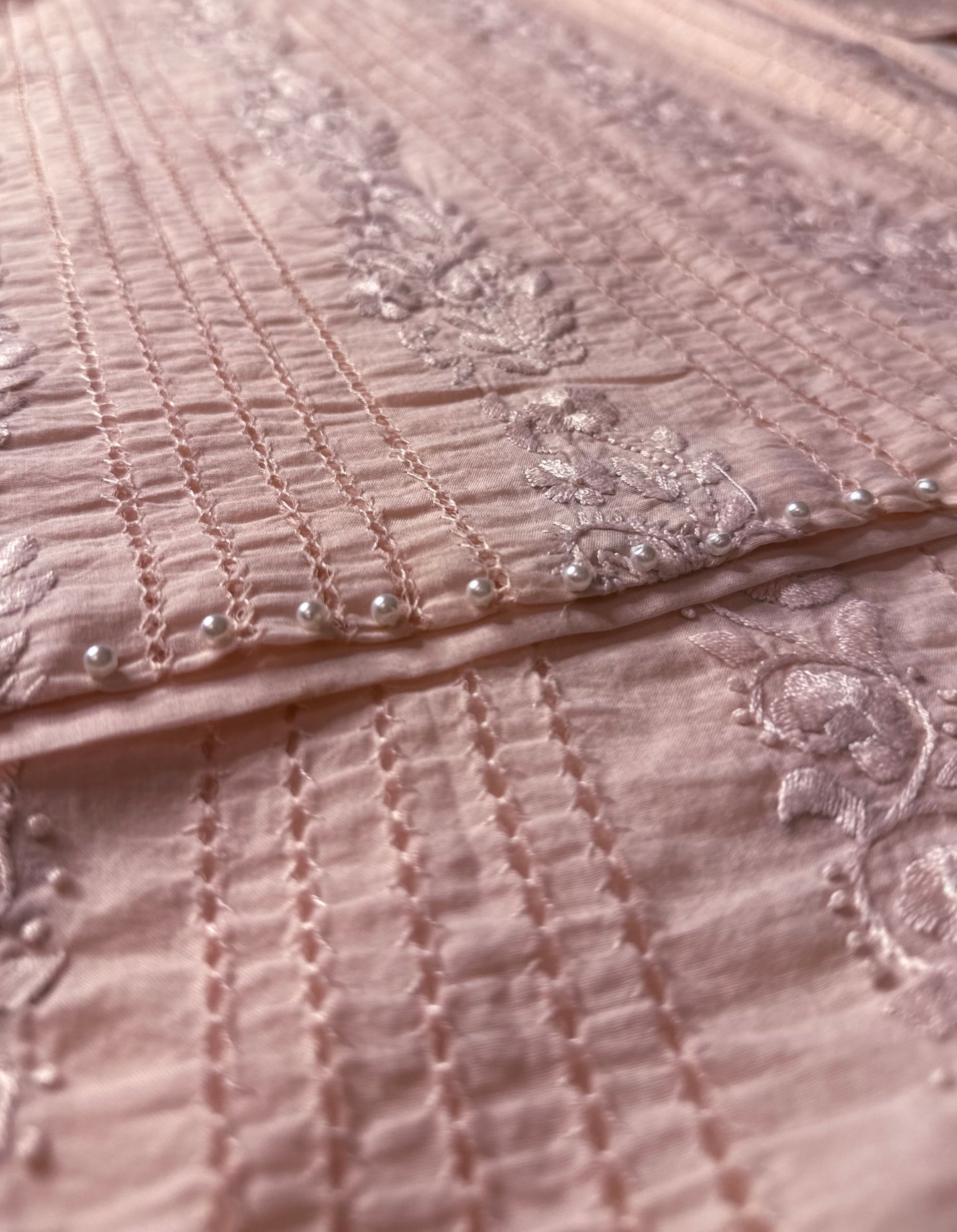 Pink - Tarkashi Hand Embroidered Kurta