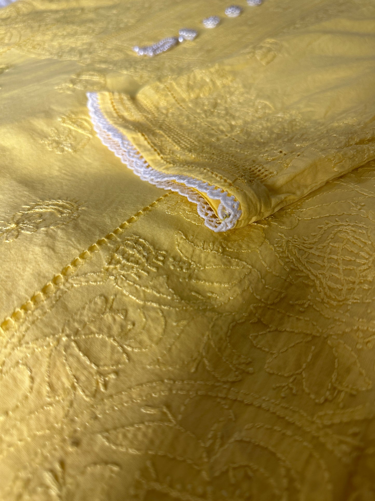 Summer Yellow - Full Tarkashi Hand Embroidered Kurta