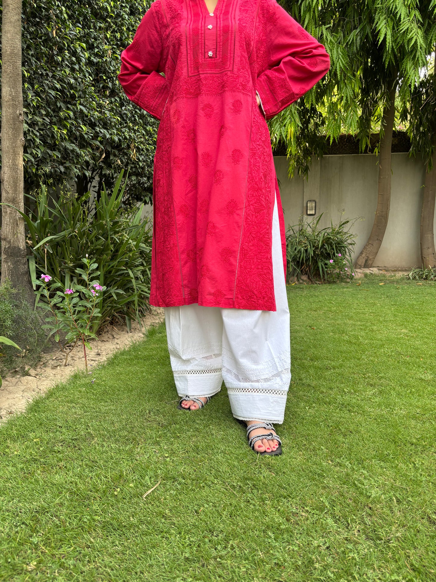 Deep Red - Full Tarkashi Hand Embroidered Kurta