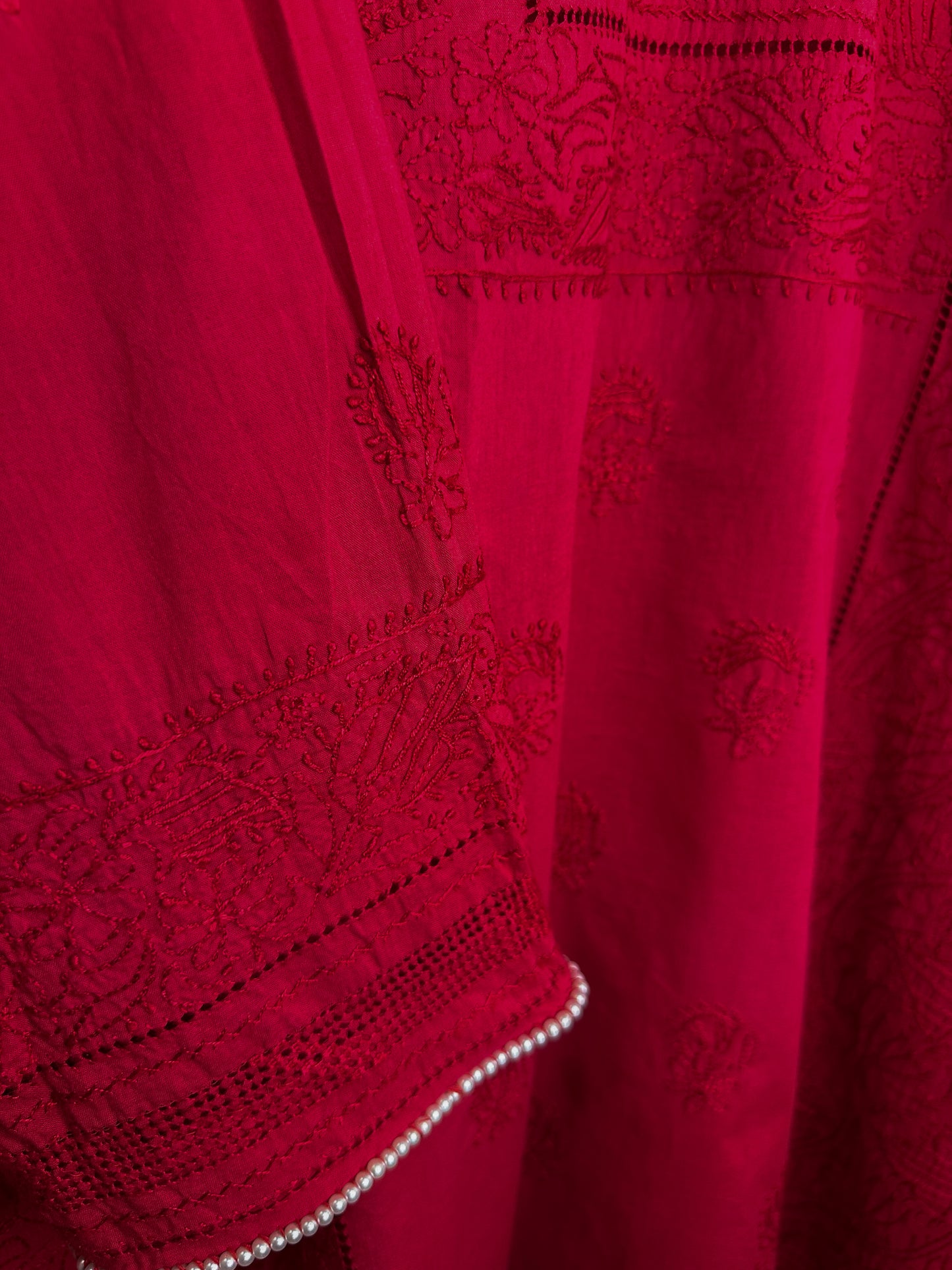 Deep Red - Full Tarkashi Hand Embroidered Kurta