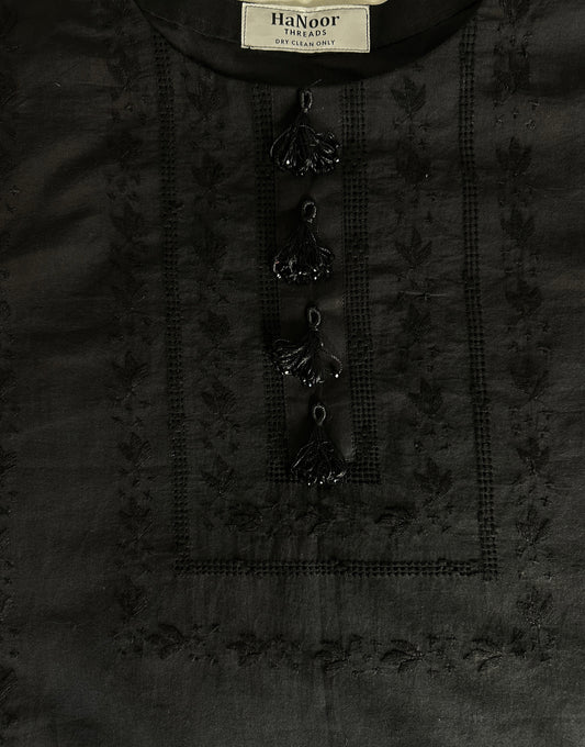 Black- Light Tarkashi Hand Embroidered Kurta