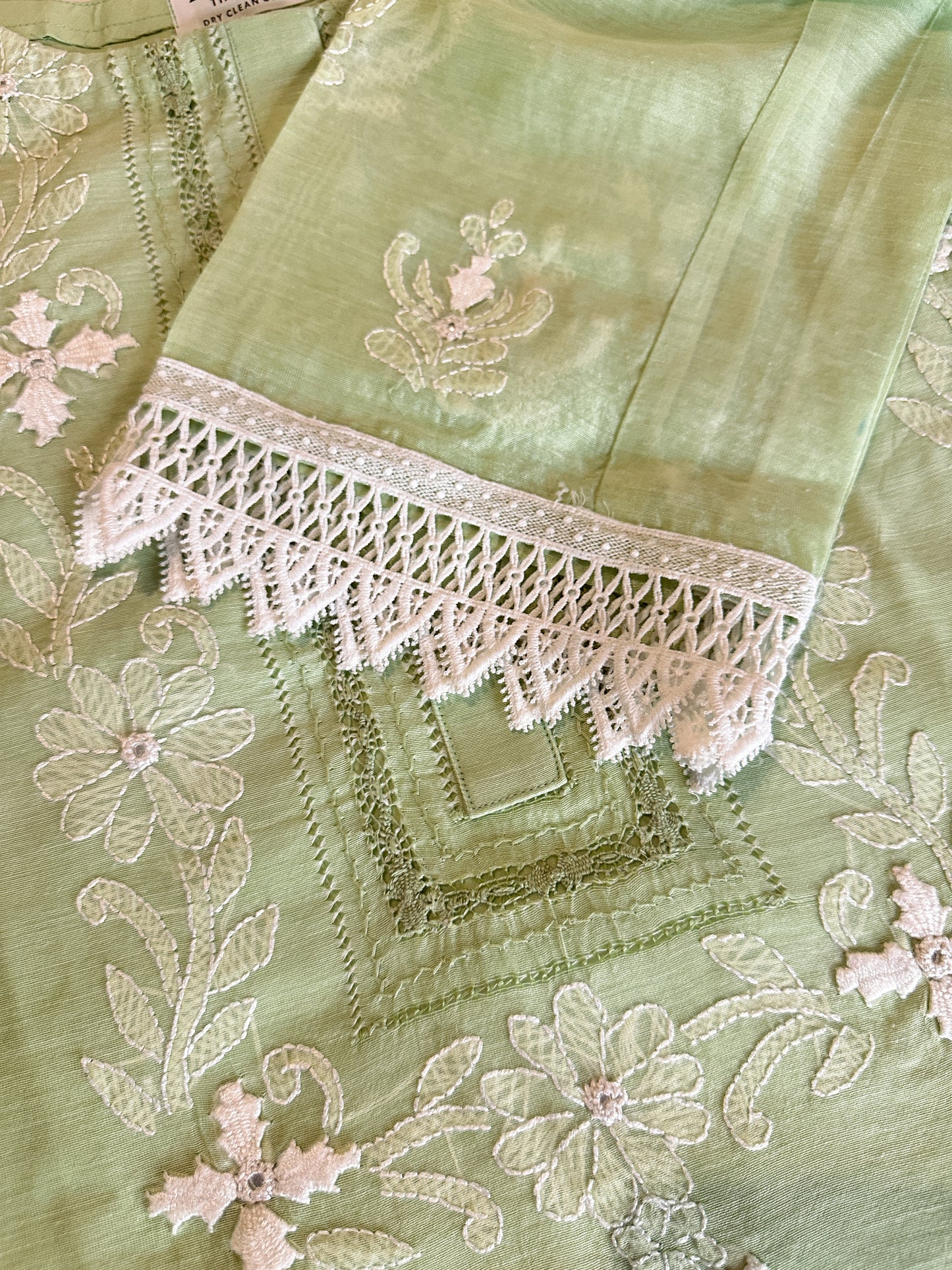 Mint Green - Tarkashi Hand Embroidered suit - 2 Piece