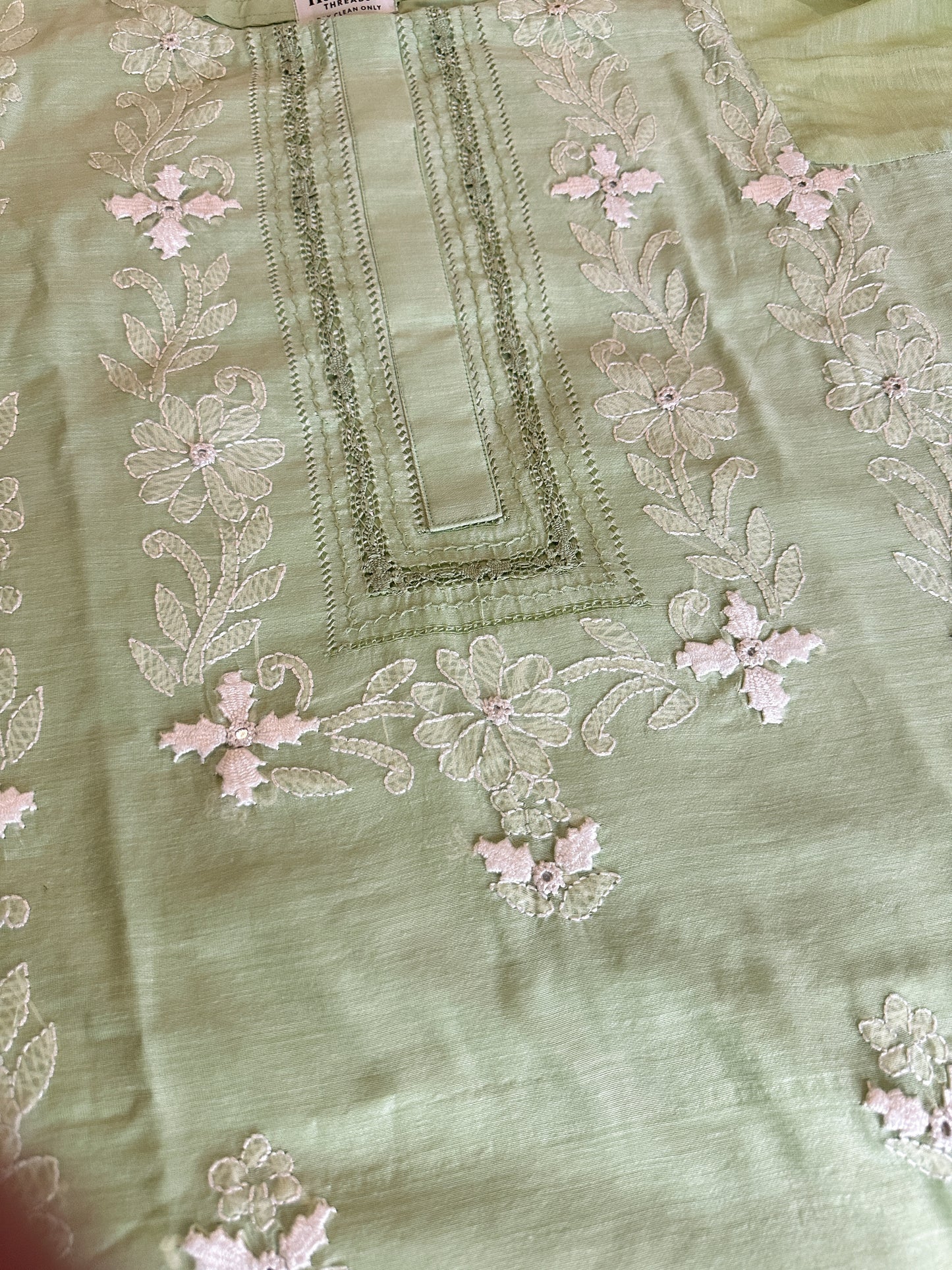 Mint Green - Tarkashi Hand Embroidered suit - 2 Piece