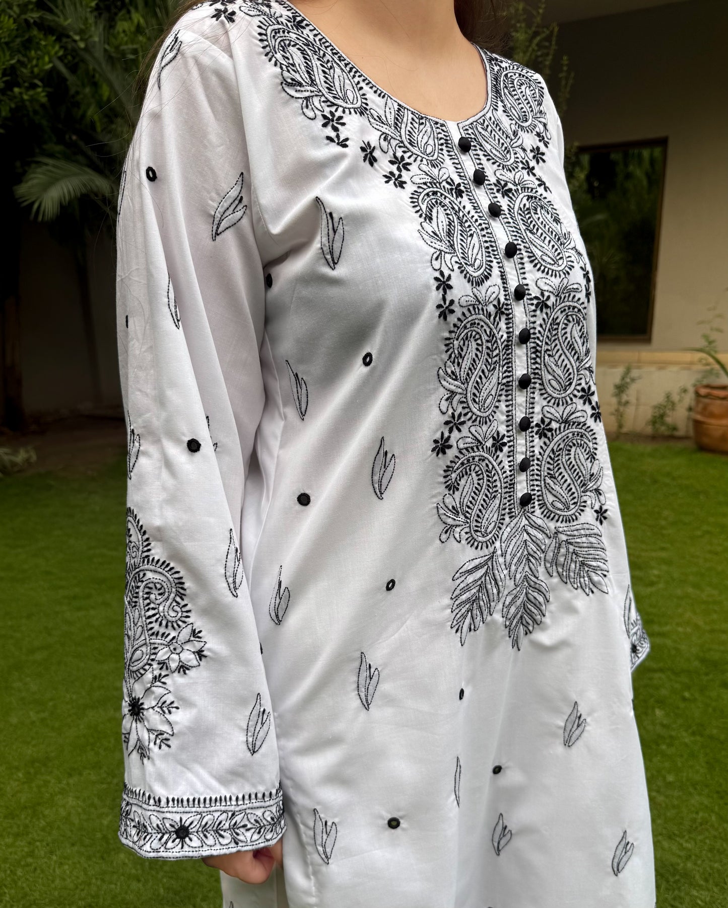 Monochrome Shadow Stitch - 2 Piece
