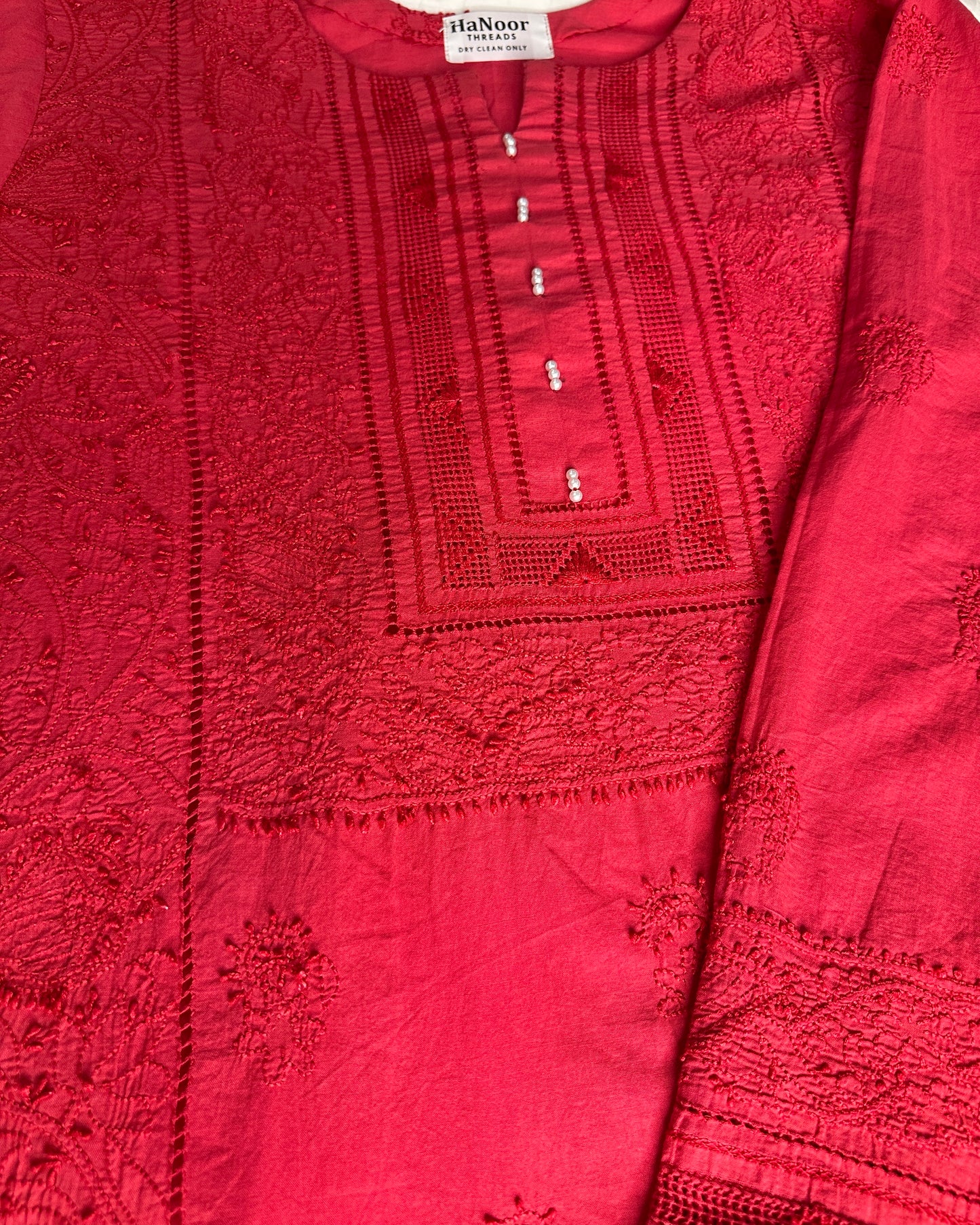 Red - Tarkashi Hand Embroidered Kurta| Bold Detail